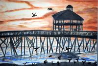 H20 - Sunset Over Folly - Watercolor